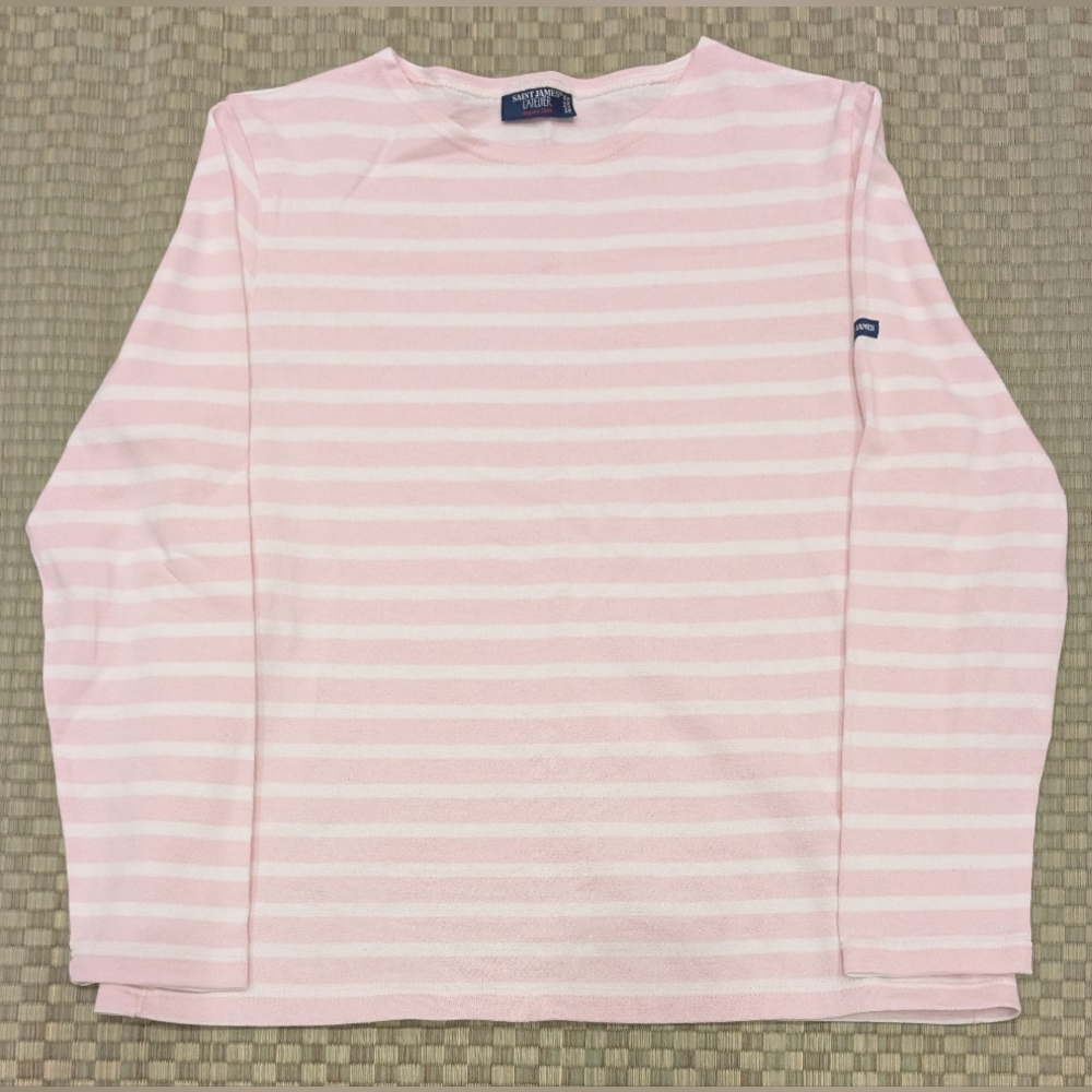 Saint James L'Atelier Striped Galathee Shirt Pink Women's Size 14 Made in France